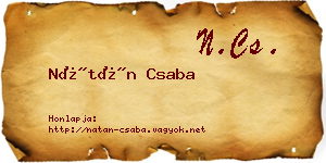 Nátán Csaba névjegykártya