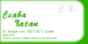 csaba natan business card